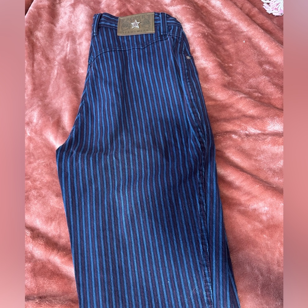 Roper Jeanswear Western Jeans size 9 / 10 USA Striped Bareback High Rise Mom